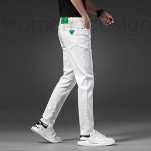 Jeans da uomo di design di lusso 2023 Jeans larghi bianchi da uomo in tessuto a tre prove, resistenti all'olio, all'acqua e ai batteri IZ1Y