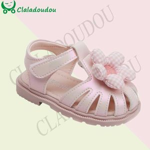 Sandalet boyutu 15-25 marka yürümeye başlayan kızlar sandaletler kapalı ayak parmağı büyük çiçek yaz ayakkabıları bebek prenses kayışı yumuşak 0-3 yıl çocuk gündelik ayakkabılar z0331