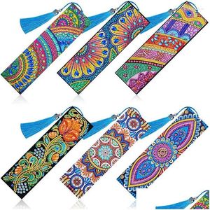 Bookmark Wholesale Pcs 5D Diamond Diy Painting Leather Tassel For Making Arts Crafts Students Adts Drop Delivery Office School Busin Otgzq