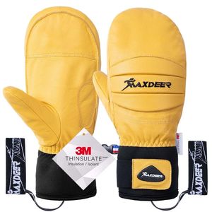 Kayak Eldivenleri Kayak Eldivenleri Su geçirmez Deri Snowboard Mittens Termal Kış Eldivenleri Erkekler İçin Kadınlar Kar Kayak Snowmobile Motosiklet Bisiklet 231102