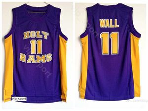 Män basket John Wall 11 High School Holy Jersey Team Color Purple for Sport Fans andas Pure Cotton University Top Quality