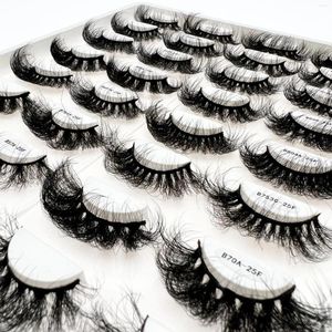 False Eyelashes Factory Wholesale 25mm Fake Mink Russian Rolling European American Thick Messy Dramatic Faux Eyelash