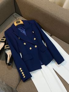 Kadınlar Suits Blazers Yüksek kaliteli moda ceket tasarımcısı uzun kollu elbise ceket bayanlar metal düğmesi aslan çift göğüslü ceket boyutu s-xxl 231102
