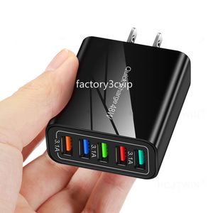 Hızlı Şarj 3.1a AB US AC Ev Seyahat Duvar Şarj Cihazları 5USB Ports 48W Güç Adaptör Telefon Şarj Cihazı İPhone 12 13 14 Pro Max Samsung LG F1