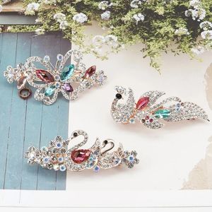 Hair Clips Metal Inlaid Rhinestone Hairpin Headdress Butterfly Accessories Women's Top Clip Korean Style Pin Wholesale