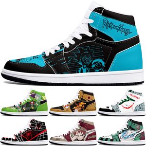 Novos clássicos diy sapatos personalizados esportes sapatos de basquete 1s homens mulheres antiderrapante anime legal moda personalizada figura tênis 36-48 358196