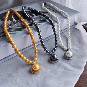 チョーカーナチュラルディープシーシェルパール模倣真珠ネックレス