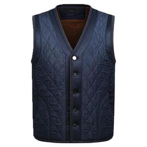 Waidx Gilet Gilet Uomo Senza Maniche Giacca in Pile Uomo Caldo Inverno Spessore Gilet Maschile Vecchi Uomini Allentato Blu Caldo Gilet Chaleco Drops284l