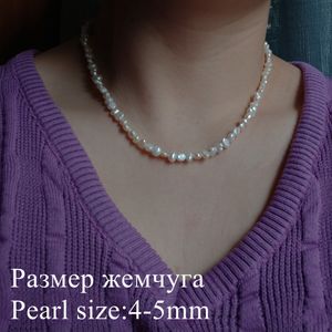 Beaded Necklaces 3-5Mm Real Pearl Choker Necklace 925 Sterling Silver Invisible Necklace Designer Jewelry Woman Nice Gift For Women Valentine's Day Gift 23040 552