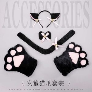 Catsuit Costumes Cute Animal Cosplay Cat Ears Plush Headdress Claws Cat's Tail for Women Girl Halloween Girts Accessories