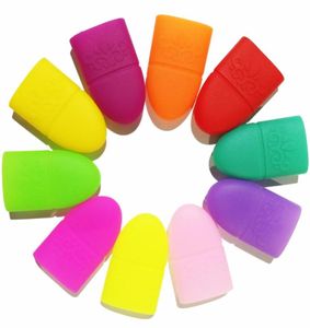 10 st nagelkonsttips UV Gel Polish Remover Wrap Silicone Elastic Soak Off Cap Clip Manicure Cleaning Lack Tool Reableable Finger5553839