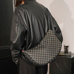 Wholesale Plaid Dumpling Bag Trendy One-Shoulder Bags Korean Men's Casual Crossbody Large-Capacity Backpack