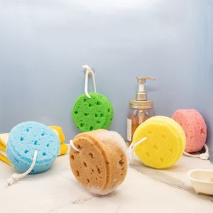 Esponja de banho para bebês, corpo redondo, limpeza macia, esponja de espuma para crianças, cor sólida