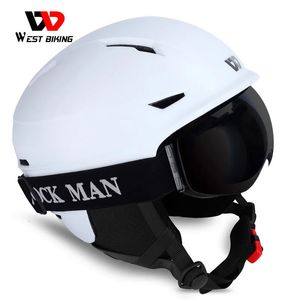 Caschi da sci WEST BIKING Casco da sci Uomo Donna Casco da sci per moto modellato integralmente Sport invernali caldi Caschi da snowboard per snowboard 231102