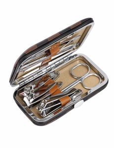 Conjuntos de ferramentas de arte de unhas 10PCSSet Aço inoxidável Universal Home Office Manicure Set Nail Clippers Cleaner Grooming Kit Nail Care2761447