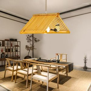 Chandeliers MiFuny Handmade Bamboo Woven Southeast Asian Bird's Nest Roof Cute Restaurant El Ceiling Led Lamp Lights