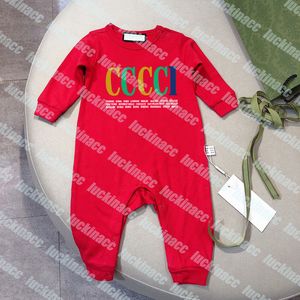 Nyfödda babykläder designer barnkläder jumpsuit lyxbrev barn romper bebisar g jumpsuits rund nacke baby pojke flicka set