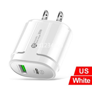 5V 2.4A 12W Dual Ports PD Snabbladdningsladdare USB-C Typ C Strömadaptrar för iPhone 12 13 14 15 Samsung HTC LG M1