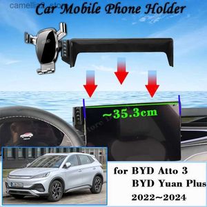 Suporte para carro Suporte para telefone móvel para BYD Atto 3 EV Yuan Plus 2022 ~ 2024 360 Suporte giratório para carro Suporte GPS Suporte de navegação Acessórios Q231104