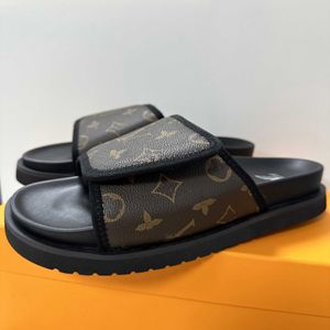 Slides Designer Lvity Slipper High Edition New Velcro Slippers Classic Classic Antigo Flor Flor Composto Casais de verão Use sandálias do lado de fora