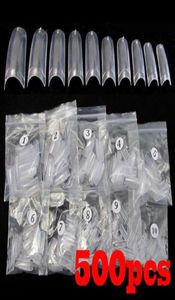 500st Clear French Acrylic Artificial False Half Fake Nail Art Tips Makeup DIY8238514