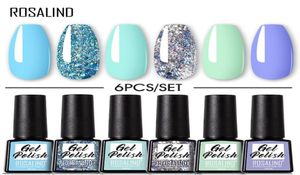 Kits de arte em unhas Conjunto de esmalte em gel 6 peças Vernizes UV Hybrydowe para manicure Precisa de base curada Top Coat Kit7284169