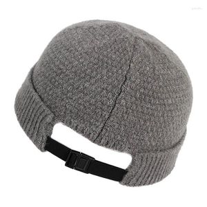 Basker koreansk version Justerbar fast färg Hip Hop Men Sticked Hat Autumn Winter Kort stil Kvinnor Elasticitet Beanie Skull Cap