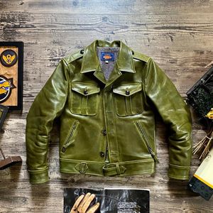 Men's Jackets Tailor Brando J-77 Welfare Products! Asian Size High Quality Uncoated Leather WWII British Army P37 Men's Bomber Jacket
