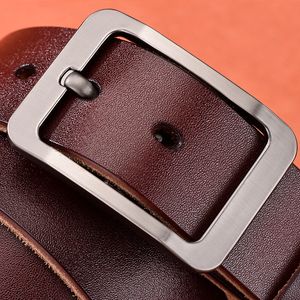 Belts DWTSCow leather belt men male genuine leather strap belts for men buckle fancy vintage jeans cintos masculinos ceinture homme 230403