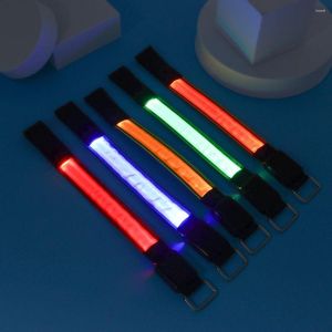 Joelheiras de segurança esportiva em correção de pulseiras piscando pulseira braçadeira cinto refletivo luminous luminous lumin