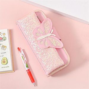 Pencilpåse stor kapacitet Vattentät Oxford Tyg Butterfly Style Stationery Container Pen Pendragare förvaringsväska för hemmet