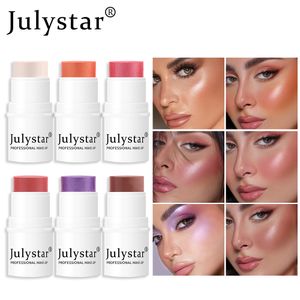 Julystar Lazy Man Destaques Tinted Moisture Blush Stick Creme Vermelho Rosa Natural Água Olhos Lábios e Bochechas Blush Stick Maquiagem Cremosa Multiuso