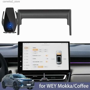 Bilhållare Biltelefonhållare för Wey Mokka Coffee 01 02 Skärmnavigeringsfästet Magnetiskt Ny Energy Wireless laddningstillbehör Q231104
