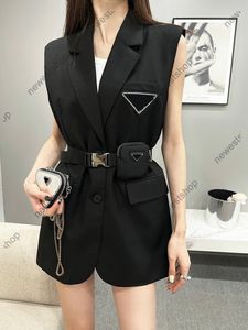 2023 Womens Vests designer Short Hooded Vest Long Style Slim Top Zipper Outwear Summer Pocket Outsize Lady Warm Coats S-L