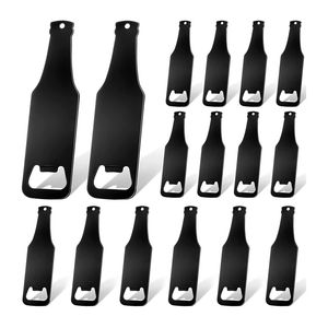 Stainless Steel Bottle Opener Bottle Shaped Can Openers Black Beer Opener Flat Beer Bottle Opener for Home Kitchen Bar LX5526