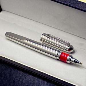 أفضل قلم مغناطيسي محدود الطبعة M Silver Gray Titanium Metal Roller Ballpoint Pen Perpoint Pen Stationery Supplies كهدية عيد ميلاد