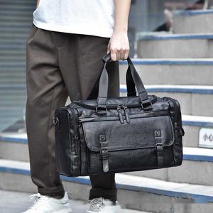 Erkekler çanta, büyük kapasiteli seyahat çantası, iş seyahati tek omuz crossbody çantası, Koreli versiyon çok işlevli bagaj çantası trend 231015
