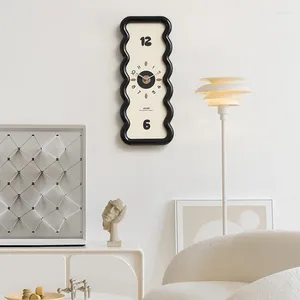 Zegar ścienny prostokątny zegar wskaźnika bez uderzenia w salonie Kreatywny wiszący nowoczesny prosty qquartz dekoracyjny