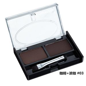 WholeFashion Women Ladies Girls Professional 2 Colours Makeup Shading Kit Eyebrow Powder Eyebrow and Brush Mirror8058103