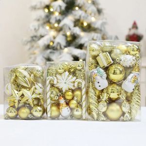 Noel Dekorasyonları 1Box Karışık Top Süs Kırmızı Beyaz Altın Noel Ağacı Asma Ev Navidad Noel için Bauble Sosun 231102