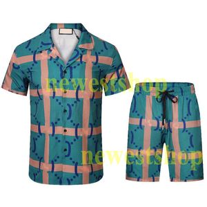Conjuntos de agasalhos masculinos de verão 2023, conjuntos de agasalhos masculinos com estampa de letras e estampa de listras, camisas esportivas de manga curta