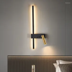 Lampada da parete Nordic moderno design a luce LED camera da letto comodino scala corridoio bagno specchio frontale con interruttore spot