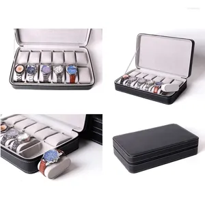 Jewelry Pouches PU Leather Watch For Case Portable Storage Travel Box With And Soft Felted Inter