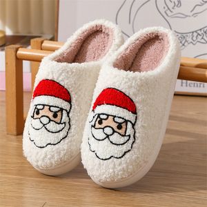 New Santa Claus Christmas slippers wholesale winter home indoor non-slip home smiley cotton slippers woman