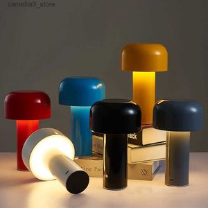 Desk Lamps Mushroom table lamp touch switch portable charging desk lamp bedroom bedside table decorative lamp Q231104