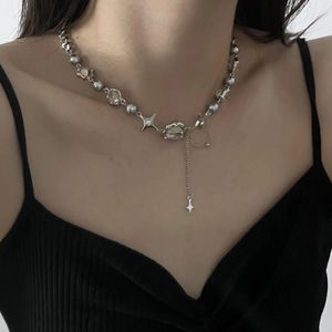 New Design Exquisite Star Necklace Geometric Crystal Chains Choker Necklaces Korean Fashion Shiny Jewelry for Women Anniversary Wedding