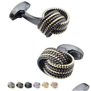 Cuff Links Hawson Classic Metal Knot Design 6 Colors Option Mens Twist Gift Men S Cufflinks Button 221130 Drop Delivery Jewe Dhdlu