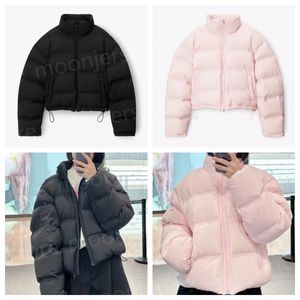 Designer Down Jackets Oversize Short Version Coats for Women Winter Warm Outerwear with Luminous Letter Pink Black Parkas Festival Gifts 25400