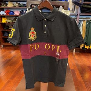 İşlemeli kısa kollu gömlek Erkek Tişört Baharı Yeni Polos T-Shirt% 100 Pamuk S-6XL