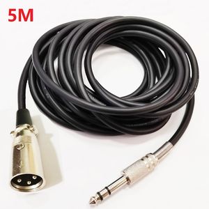 Audio Cables, XLR 3Pin Male to 1 4'' 6.35mm TRS Stereo Male Jack M M Balanced MIC Microphone Audio Connect Cable About 5M   1PCS